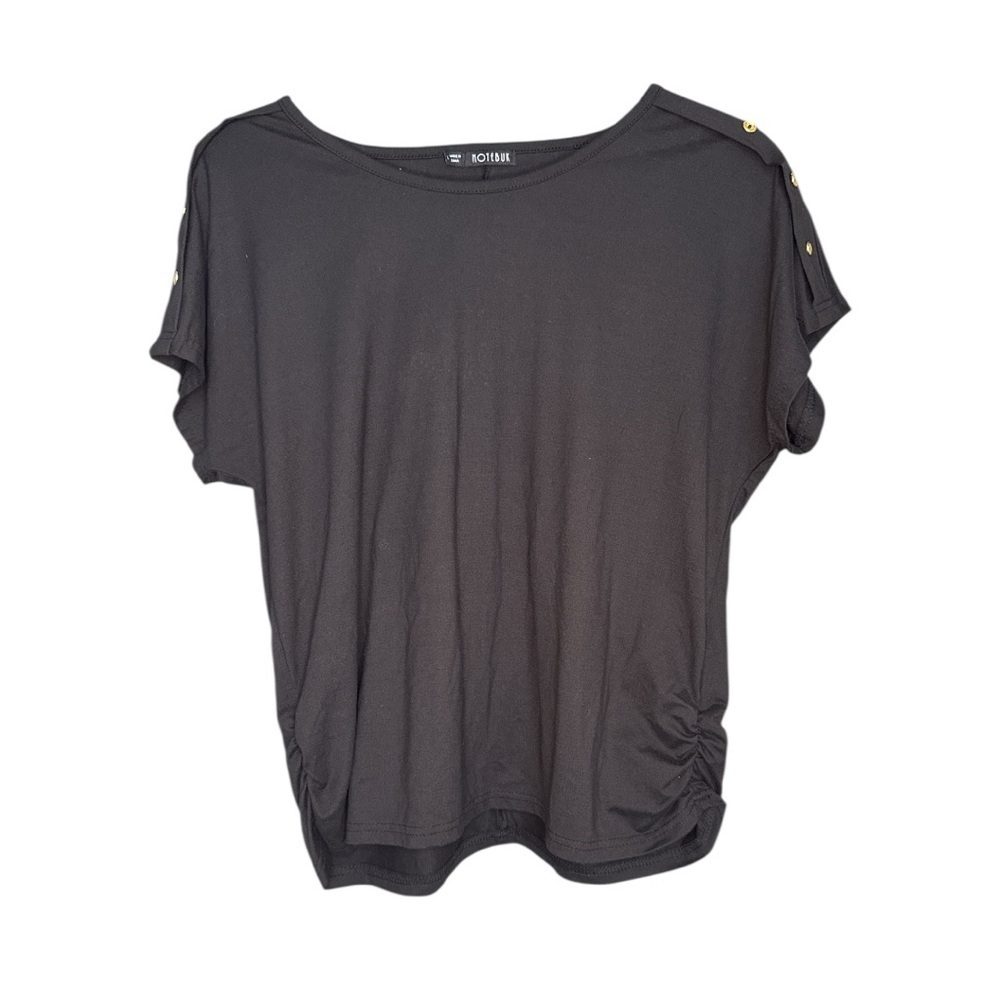 Notebuk Black Basoc Top with gold Shoulder Embellishments size Large